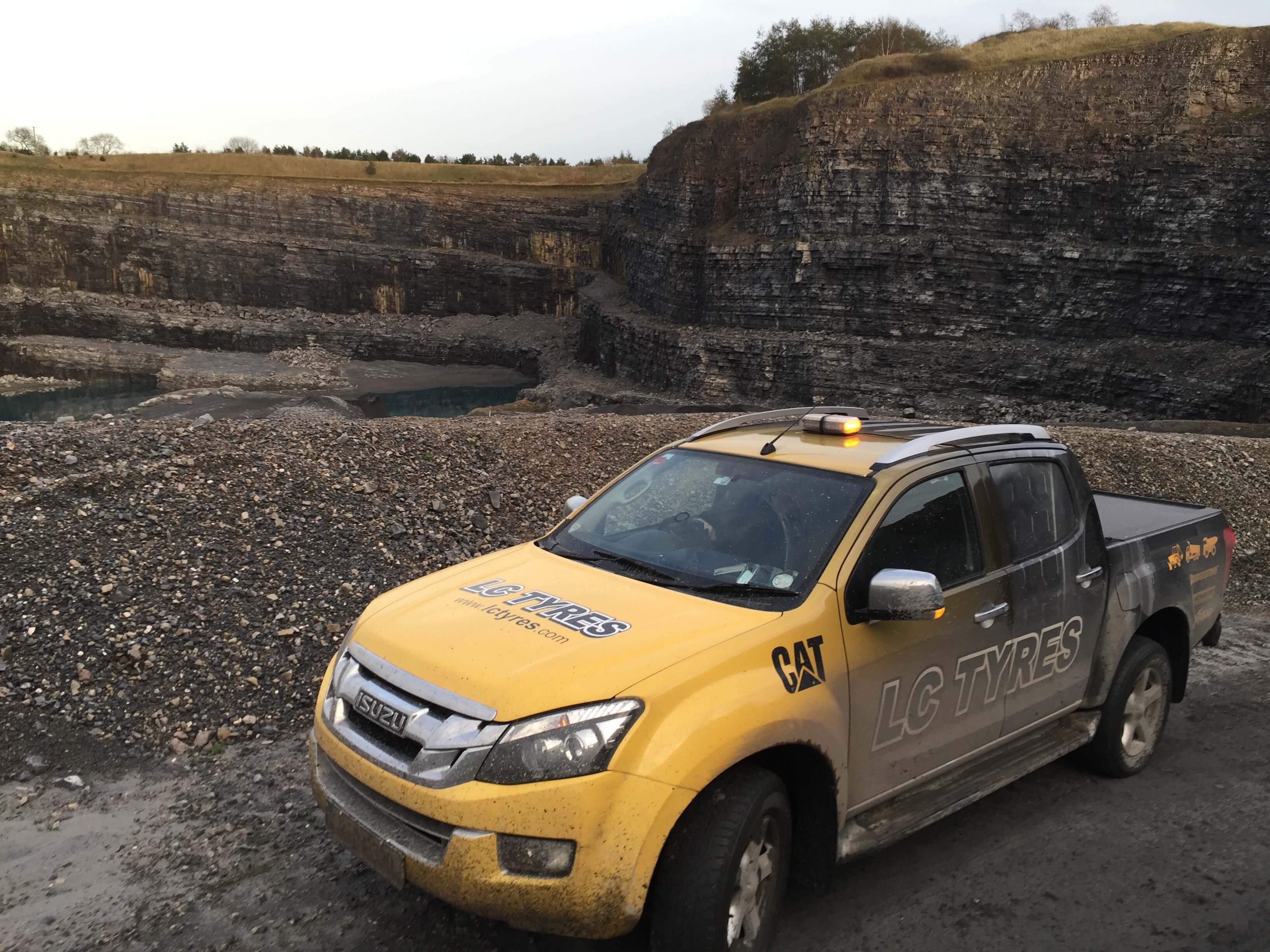 LC Tyres in a quarry