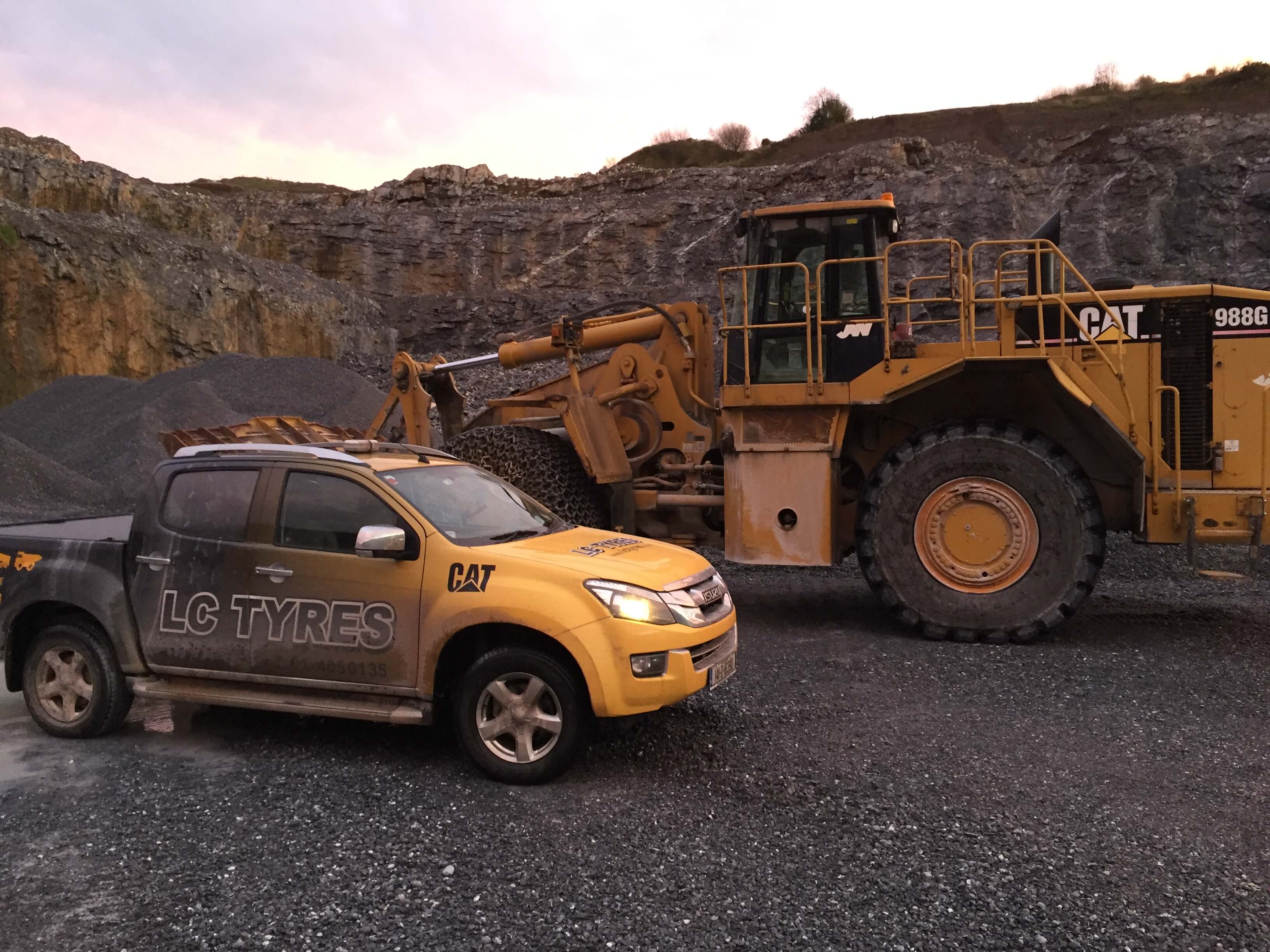 Large OTR vehicle in quarry